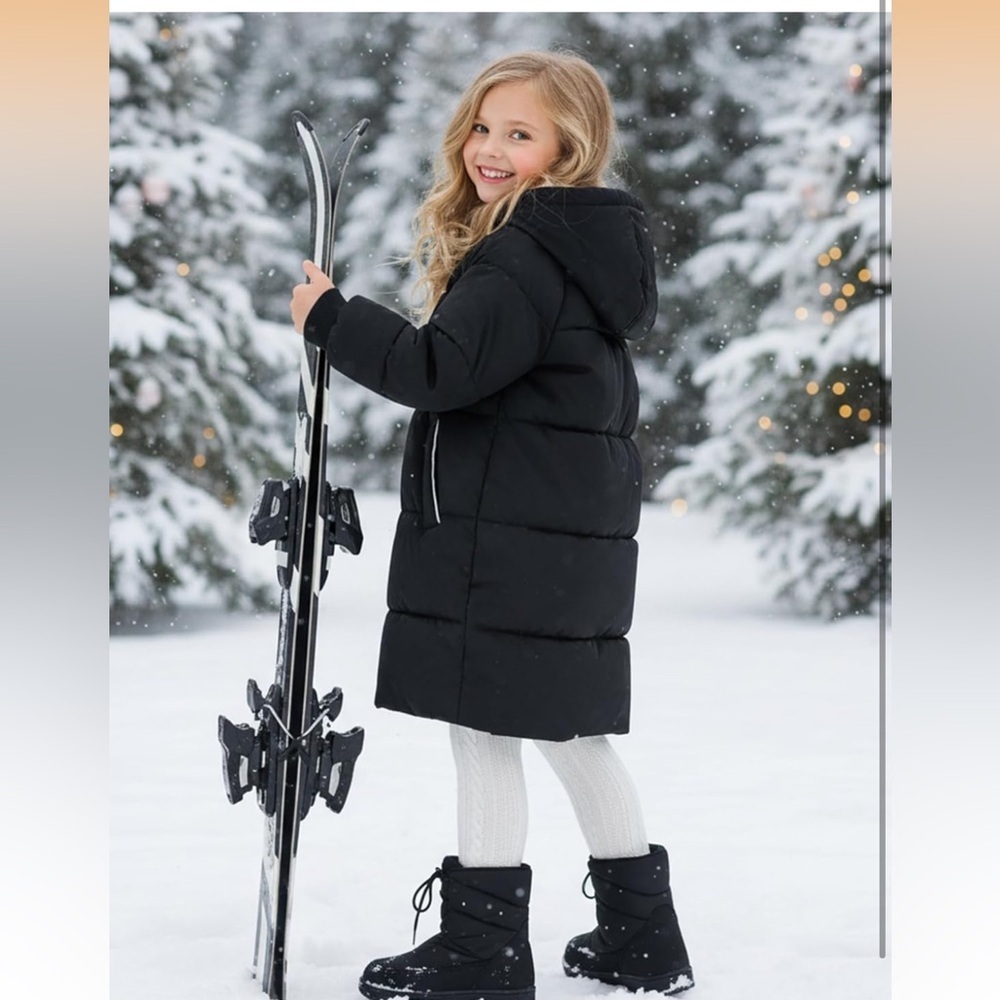 Puffer Jacket Black Hooded Lightweight Padded. 338/4-5 yrs and 311-5-6 yrs-C - Picture 2 of 3